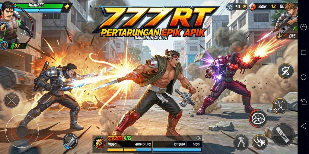 Tangkapan layar menunjukkan aksi seru dalam gameplay 777RT.