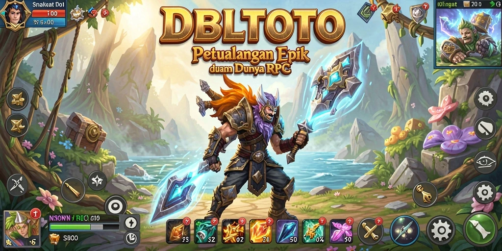 Tangkapan layar menunjukkan pertempuran seru dalam game RPG DBLTOTO.