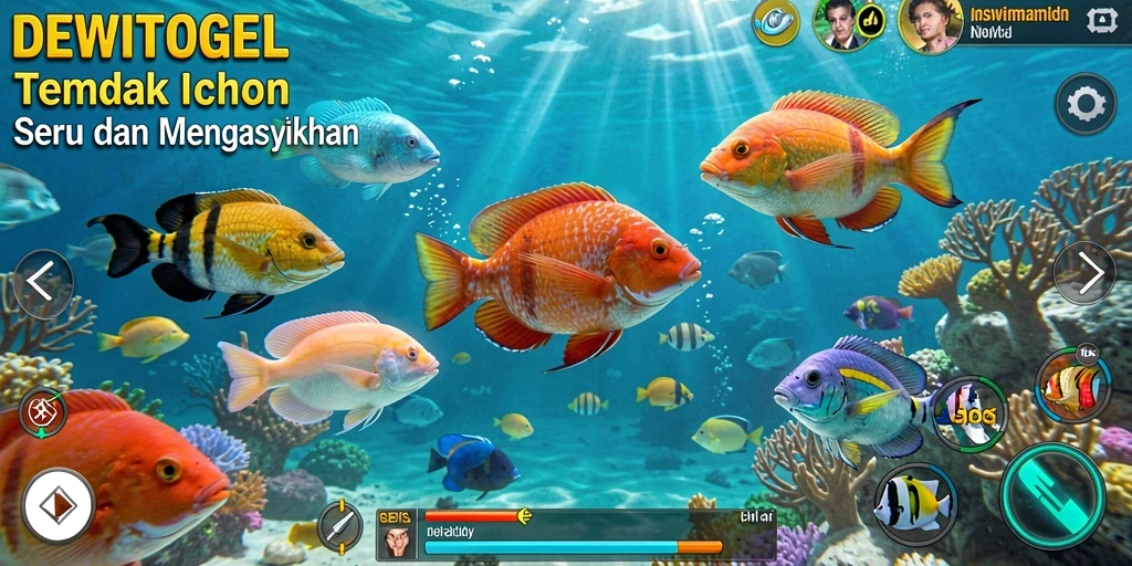Screenshot gameplay DEWITOGEL menampilkan aksi menembak ikan yang seru.