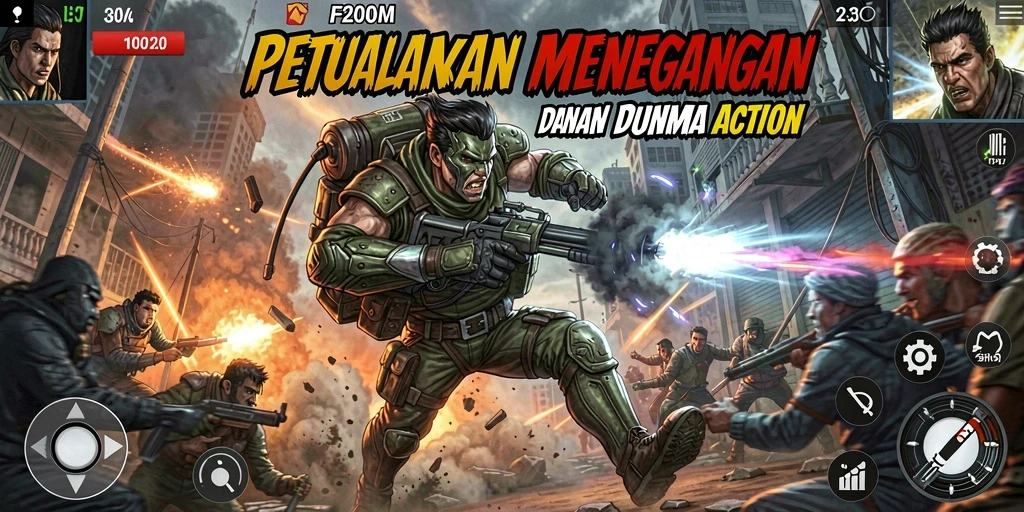 Tampilan gameplay F200M yang penuh aksi dan menegangkan.