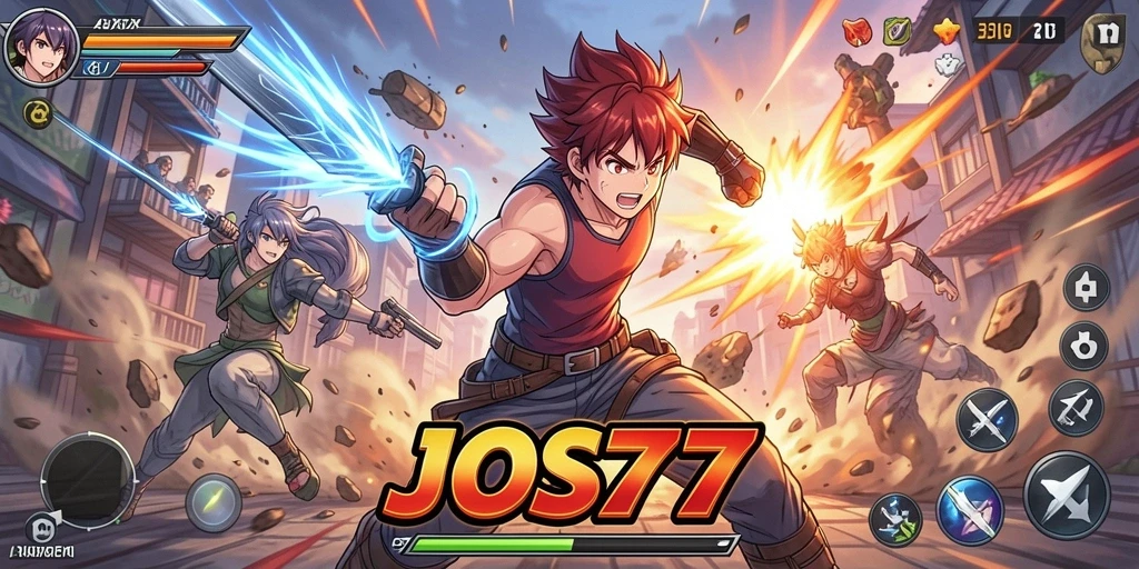 Screenshot utama JOS77 menampilkan aksi karakter dalam dunia Anime yang memukau.