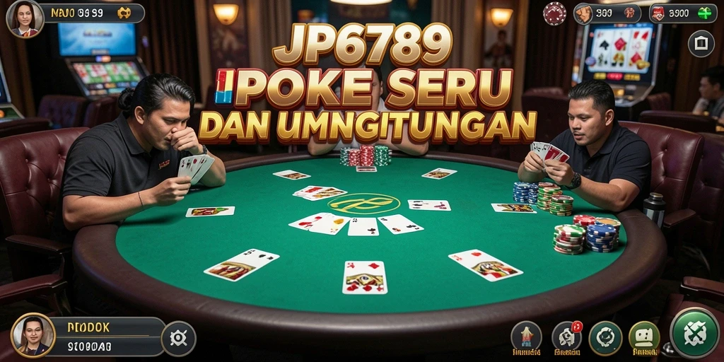 Tampilan gameplay seru dari JP6789 yang menunjukkan suasana Poker.