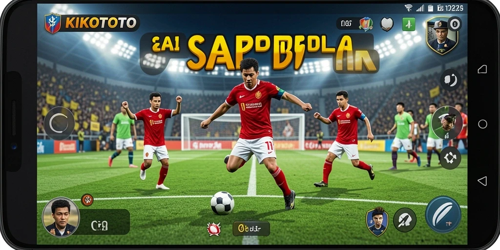 Gameplay KIKOTOTO dengan aksi sepak bola yang mendebarkan.