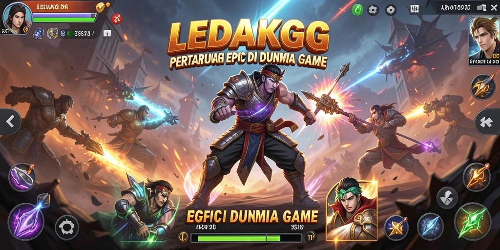 Screenshot dari gameplay LEDAKGG yang menunjukkan aksi pertarungan yang mendebarkan.