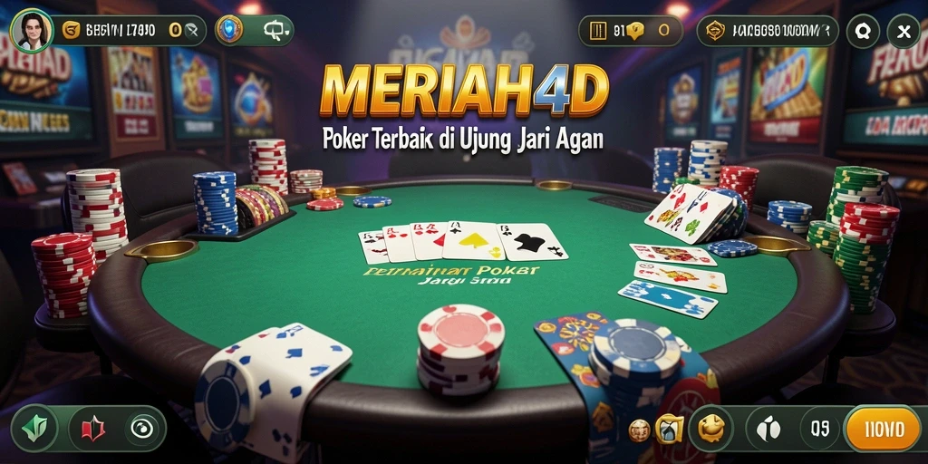 Tampilan gameplay Poker yang mengasyikkan di MERIAH4D.