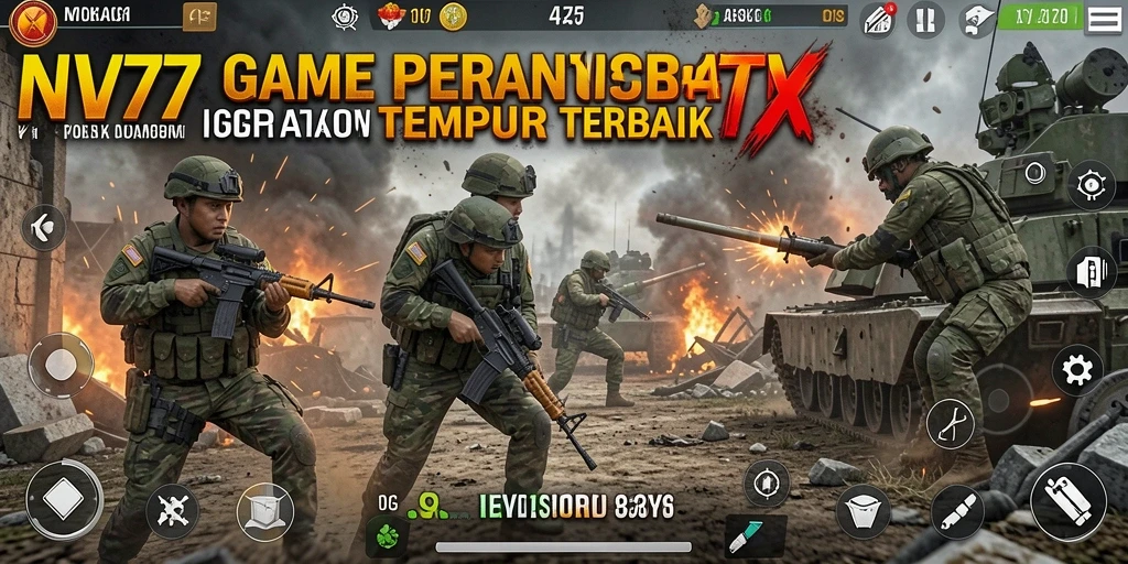 Tampilan gameplay NV77 yang mendebarkan dan penuh aksi.