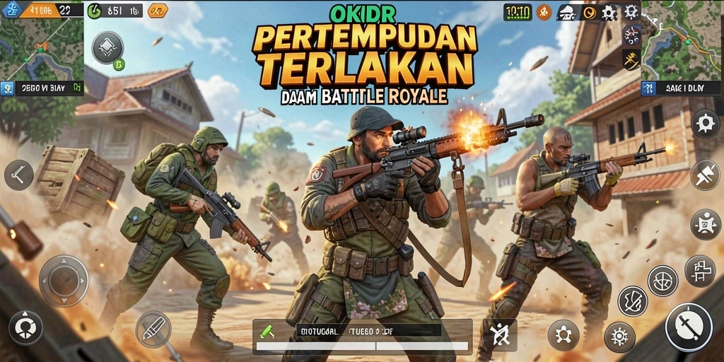 Gameplay seru dan menegangkan di OKIDR Battle Royale.