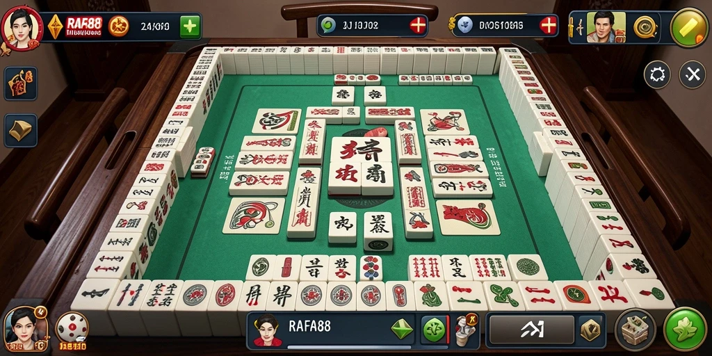 Tampilan gameplay menarik dari RAFA88 yang menyajikan Mahjong seru.
